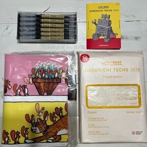 Hobonichi Techo 2026 Planner with Pink and Yellow Cover